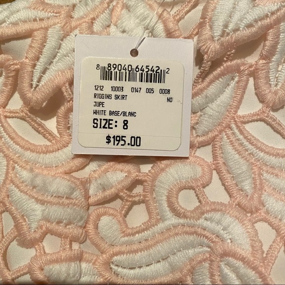 Club Monaco | Riggins Lace Overlay Flounce Skirt Pink Cream Size 8 NEW - Picture 3 of 5